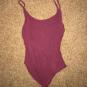 Cute burgandy body suit